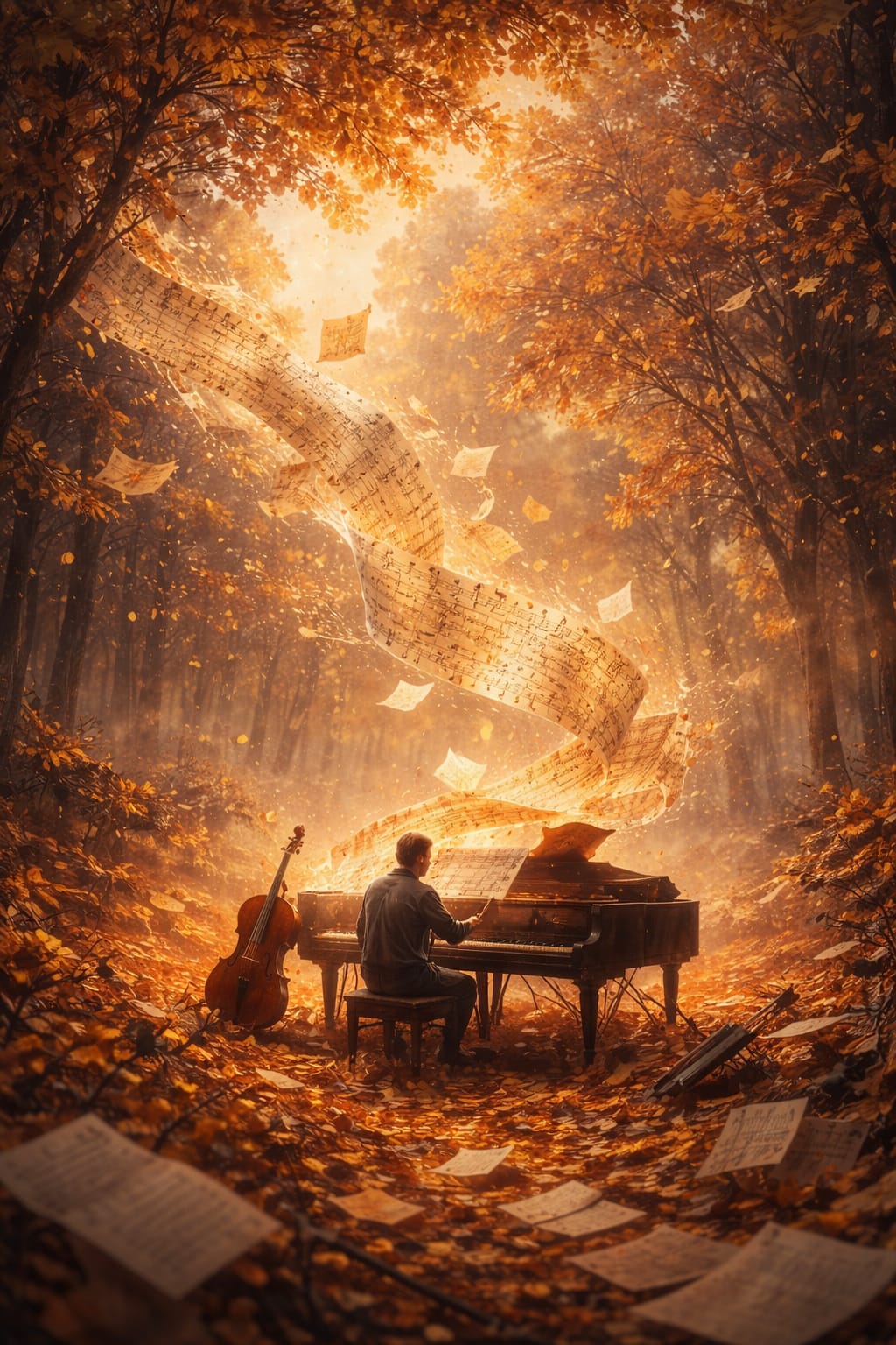 orchestral score september low register rhythmic motif composition