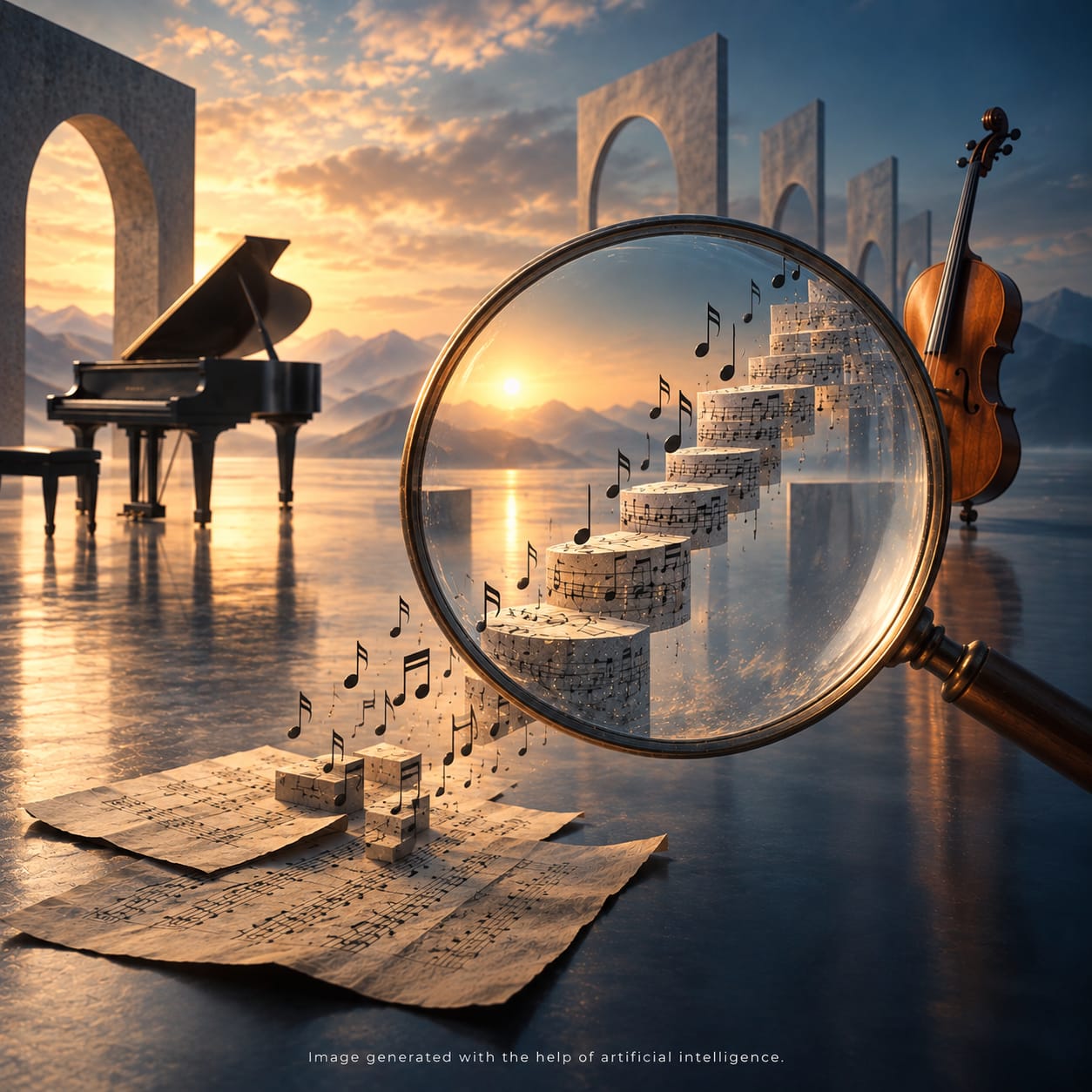 Matter Magnifier piano and cello score by Pilpil Music