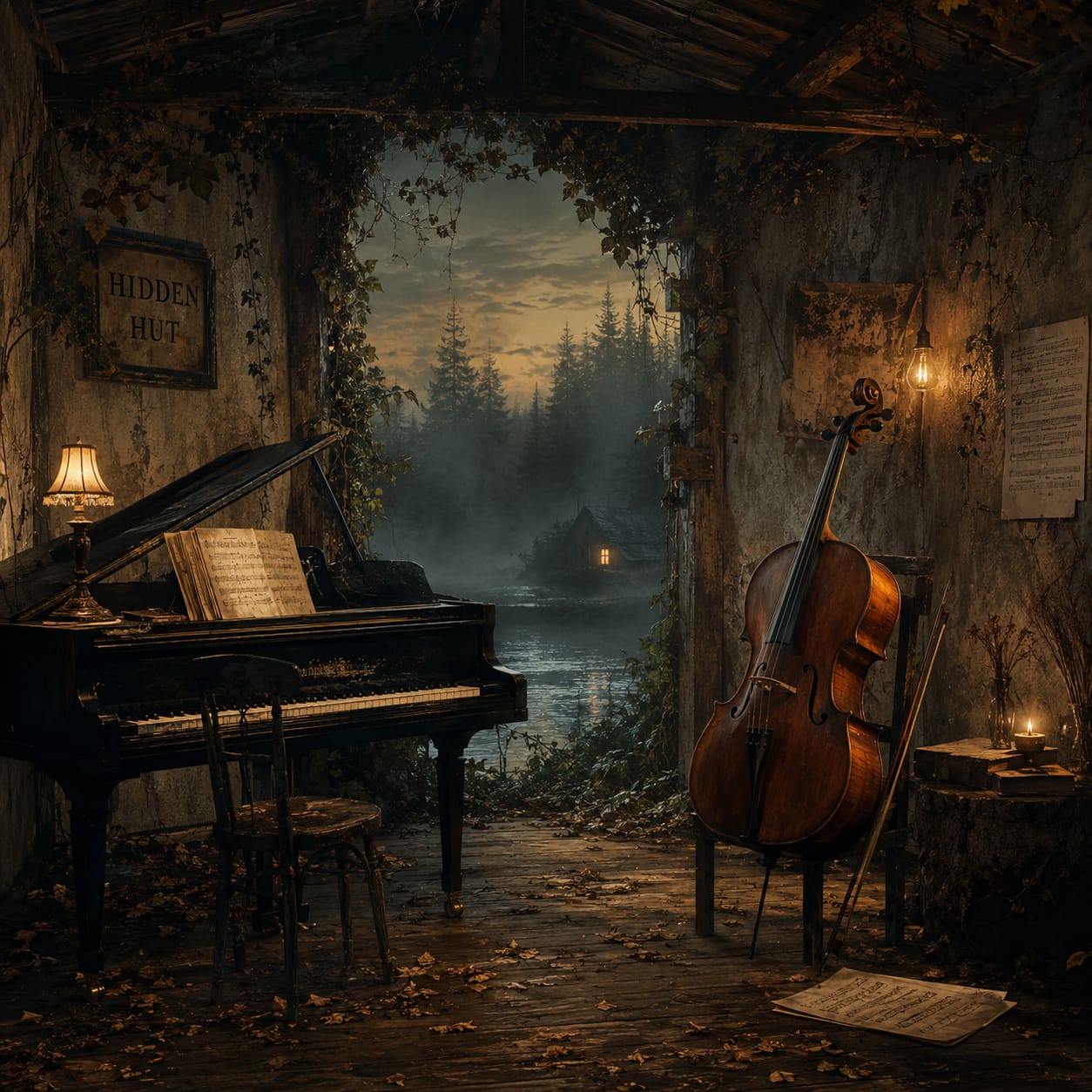 piano cello chamber music hidden atmosphere harmonic suspension minimalist composition