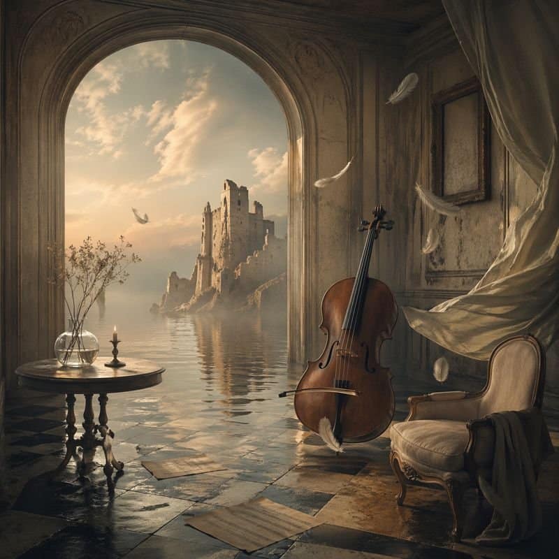 calm orchestral composition pizzicato strings harmonic rhythm minimal texture music